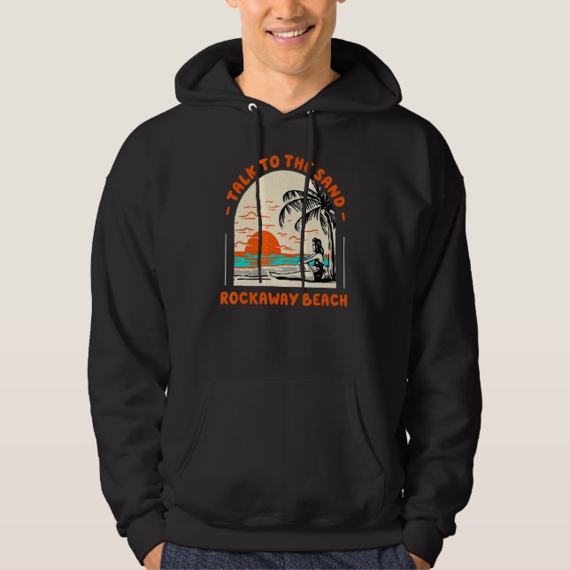Moletom Fale Com A Praia De Sand Rockaway Beach Ocean Oreg (Frente)