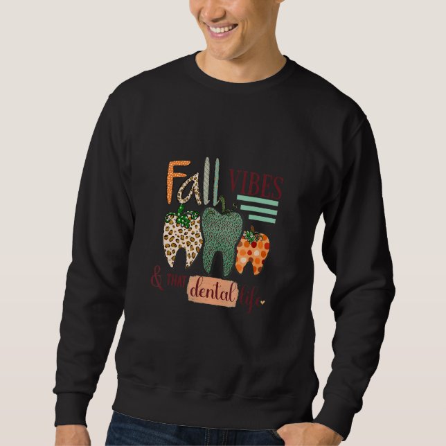 Moletom Fall Vibes And That Dental Life Leopard Pumpkin De (Frente)