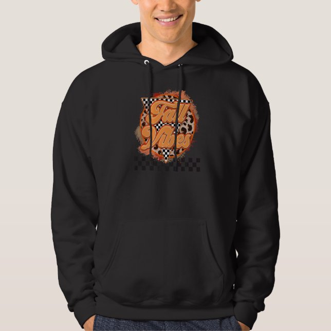 MOLETOM FALL VIBES CHECKERBOARD LEOPARD AUTUMN FALL SEASON (Frente)