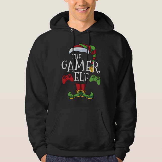 Moletom Família Gamer Elf Correspondendo ao Natal Engraçad (Frente)