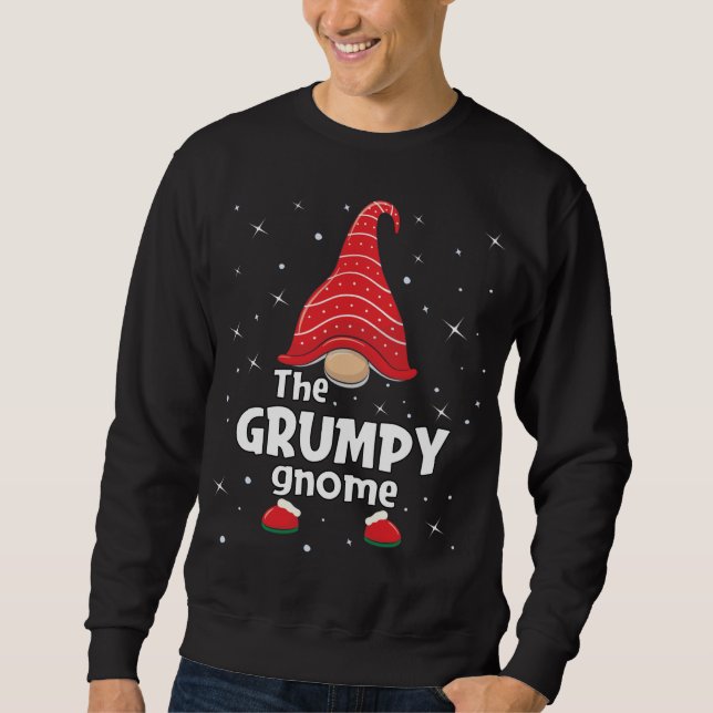 Moletom Família Grumpy Gnomo Correspondendo ao Natal Engra (Frente)