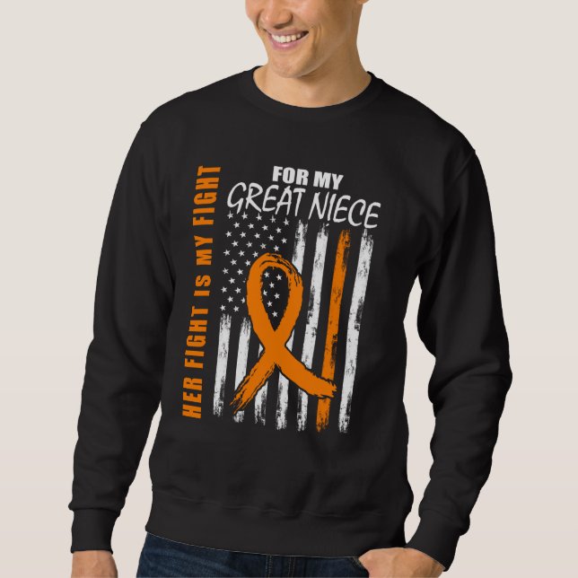Moletom Family Fight Great Niece Leukemia Awareness USA Fl (Frente)