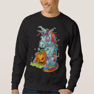 Moletom Fantasia de Abóbora Unicórnio Zumbi Zombiecorn par