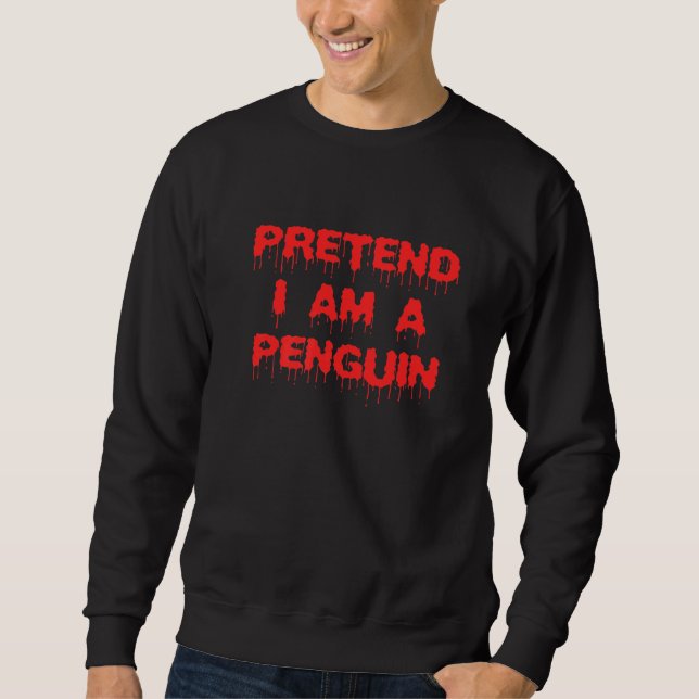 Moletom Fantasias Simples De Pinguim De Halloween Finja Qu (Frente)