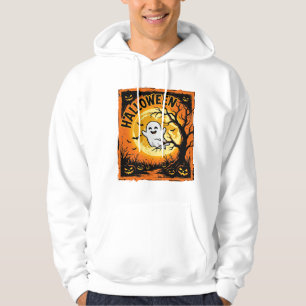 Moletom Fantasma de Halloween Abóbora Árvore Assombrada