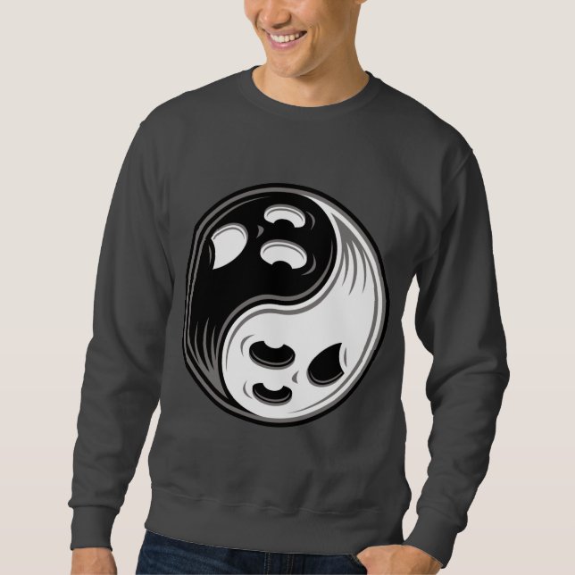 Moletom Fantasma Yin Yang Black and White (Frente)