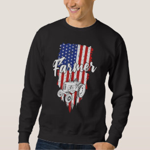 Moletom Farmer American Flag Retro Farming Trator Usa Pat