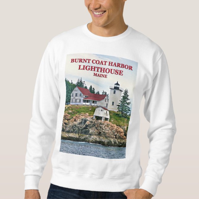 Moletom Farol de Casaco Harbor Queimado, Maine Sweatshirt (Frente)