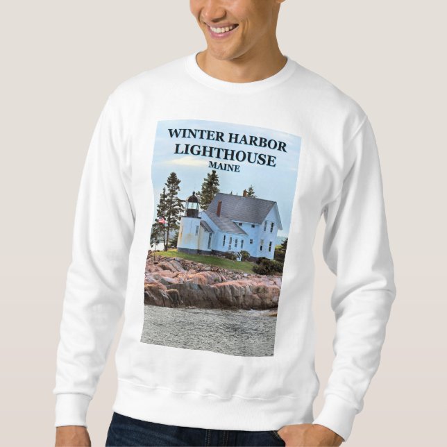 Moletom Farol do porto de inverno, Maine Sweatshirt (Frente)