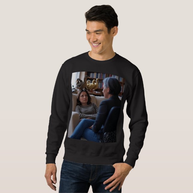 Moletom Fascination With Ducks men black sweatshirt (Frente Completa)