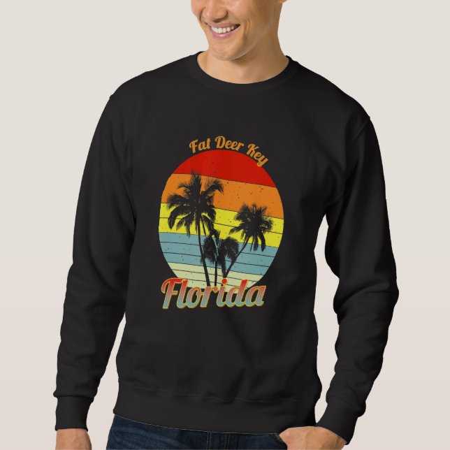Moletom Fat Deer Key Flórida Retro Tropical Palm Trees Vac (Frente)