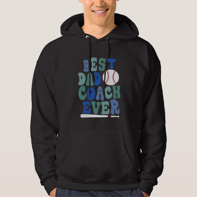 Moletom Father s Day Baseball Father Best Dad Coach ever B (Frente)