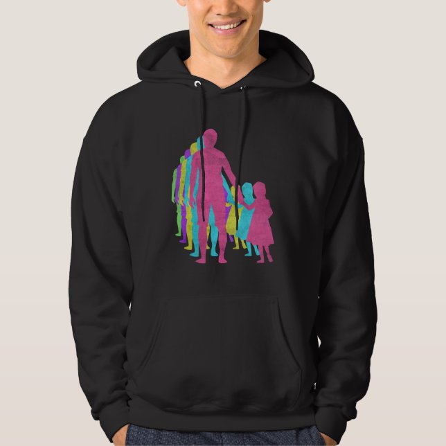 Moletom Fathers Day Daughter Holding Hand Love 80s Colors  (Frente)