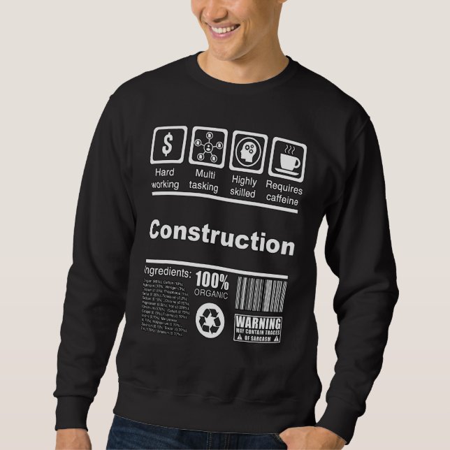 Moletom Fatos Nutricionais De Construção (Frente)