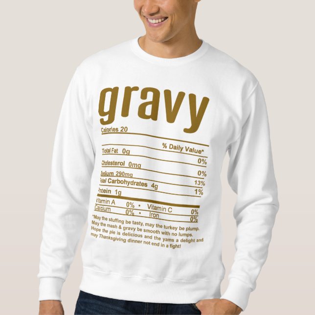 Moletom Fatos Nutricionais de Natal de Ação de Graças (Frente)