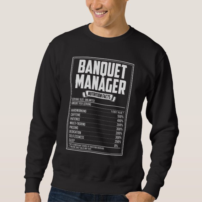 Moletom Fatos Nutricionais do Gerente de Banquete (Frente)