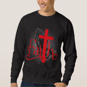 Moletom Fé com a Cruz Cristã e mãos de Oração Jesus