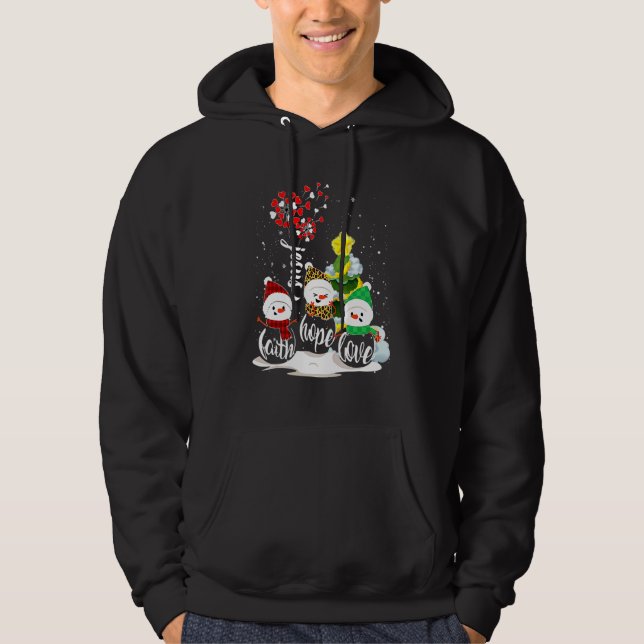 Moletom Fé Esperança Amor Boneco de Neve Jesus Dente-de-Le (Frente)
