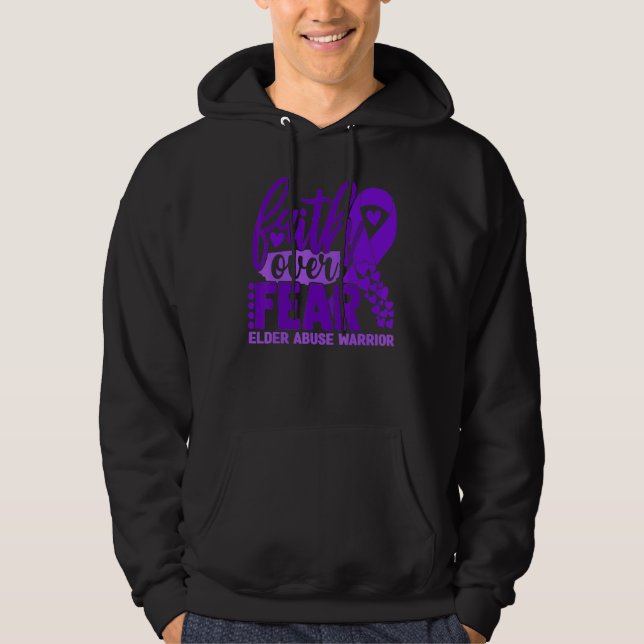 Moletom Fé Sobre o Medo Roxo Fita Awarenes (Frente)