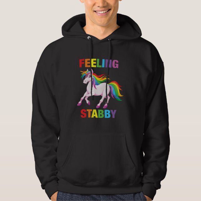 Moletom Feeling Stabby   Sarcastic Unicorn Squad Bad Attit (Frente)