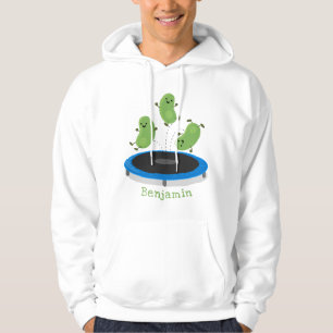 Moletom Feijão verde engraçado e fofo no trampolim desenho