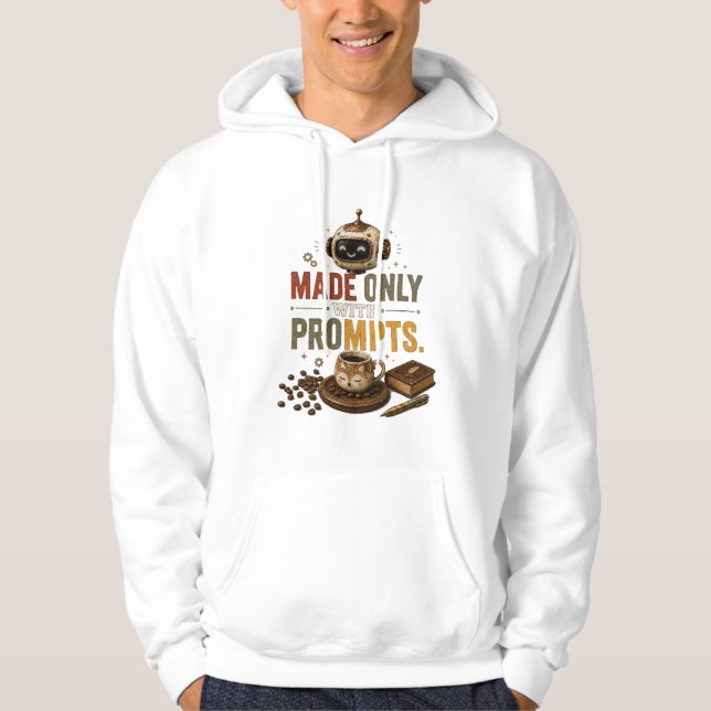 Moletom Feito Apenas Com Prompts Engraçado Ai Café Robô Re (Frente)