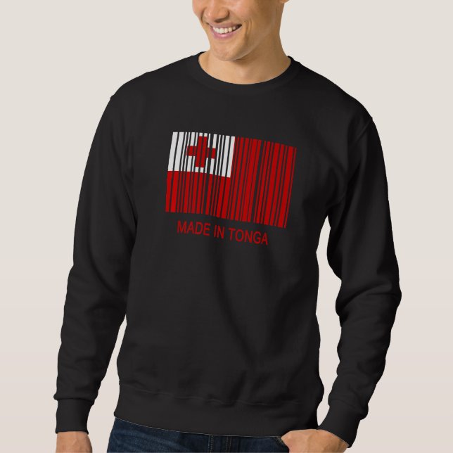Moletom Feito em Tonga Flag Barcode (Frente)