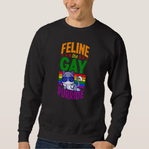 Moletom Feline O Gay Purride Gay Cat Lgbtq Queer Rainb