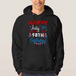Moletom Feliz 4 de julho e Sim, é minha 98ª edição de aniv