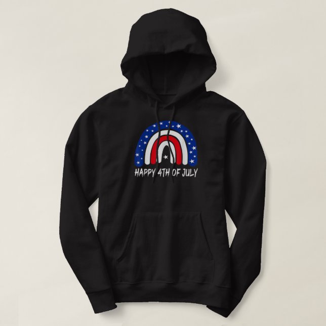 Moletom Feliz 4 De Julho Rainbow Patriotic Independence D (Frente do Design)