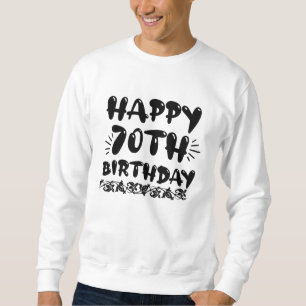 Moletom Feliz aniversário de 70, decorativo e bonito, set