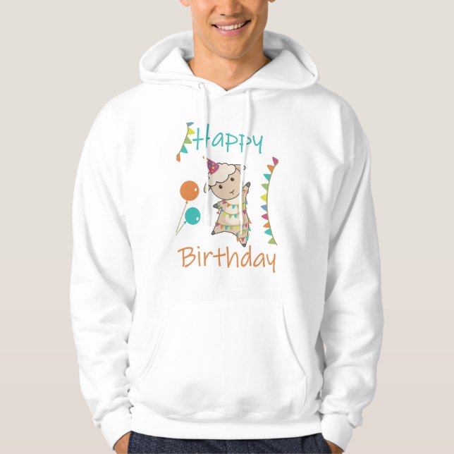 Moletom Feliz Aniversário Deseja Que Você Obedeça Animais  (Frente)
