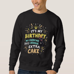 Moletom Feliz Aniversário Gift Black French Buldogue Dog