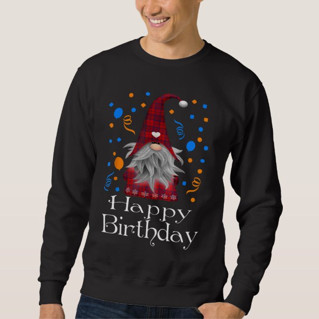 Moletom Feliz Aniversário Gnomo Alojou Presente Bonito Buf (Frente)