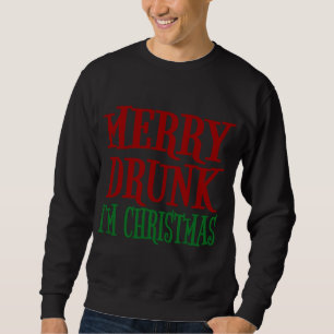 Moletom Feliz Bebado Sou um Bebendo de vinho de Natal Engr