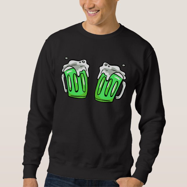 Moletom Feliz Bebendo Gráfico Gr de Cerveja de São Patrick (Frente)