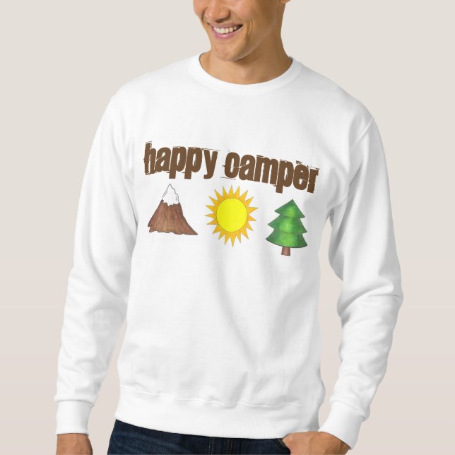 Moletom Feliz Camper Mountain Tree Sun Acampando (Frente)