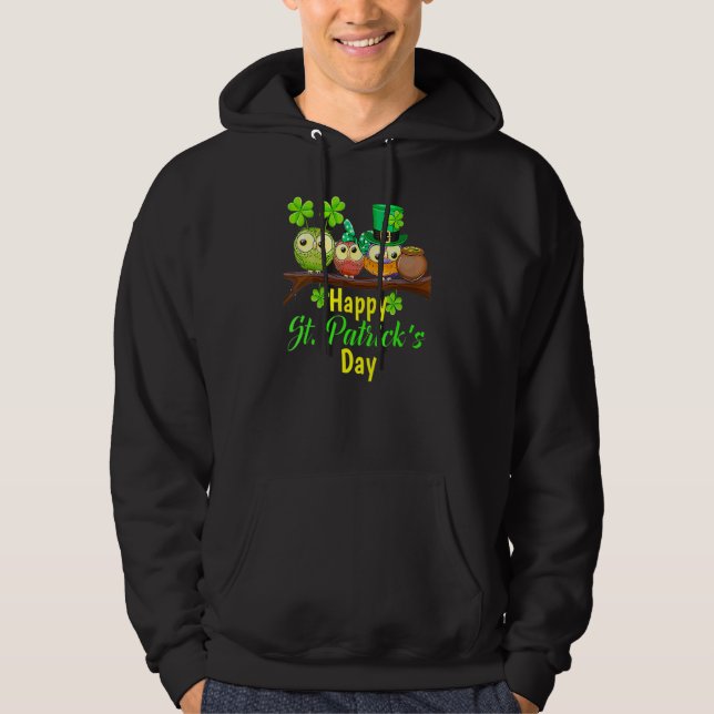 Moletom Feliz coruja de Dia de São Patrício (Frente)