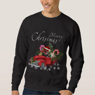 Moletom Feliz de Caminhão Vermelho papai noel German sheph