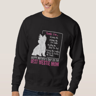 Moletom Feliz Dia das Mães Para a Melhor Mãe Westie Branco