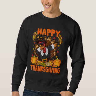 Moletom Feliz Dia de Ação de Graças Dabbing Turkey Men Wom