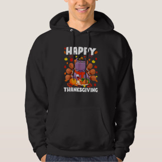 Moletom Feliz Dia de Ação de Graças Hipopótamo Peru Autum