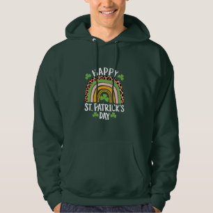 Moletom Feliz Dia de São Patrício Arco-íris Trevo 