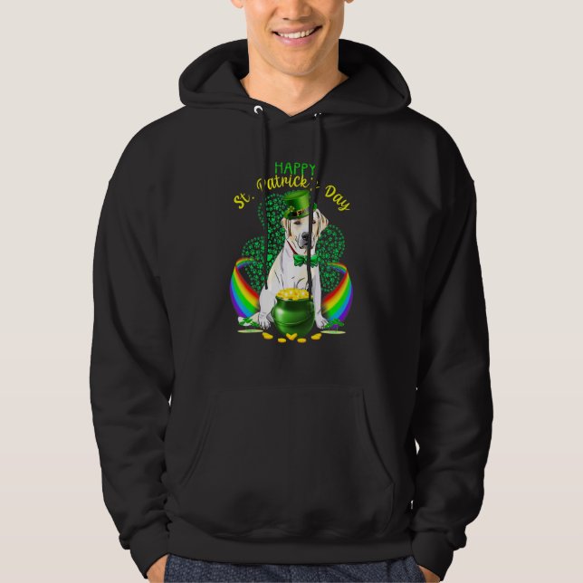 Moletom Feliz Dia de São Patrício Labrador Leprechaun Hat  (Frente)