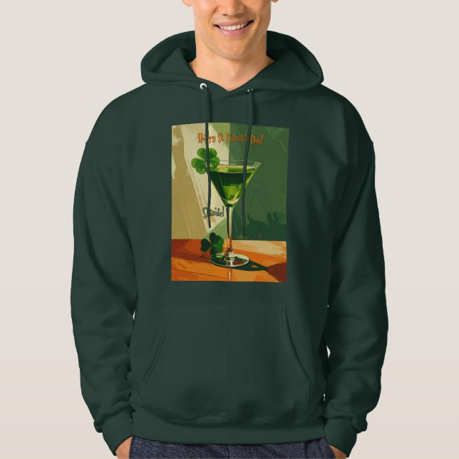 Moletom Feliz Dia de São Patrício Shamrock Martini  (Frente)