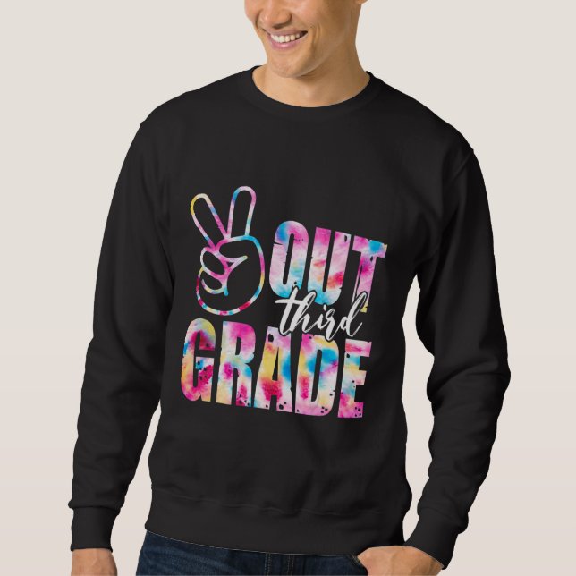 Moletom Feliz Dia Passado Da Escola Tie Dye Peace Out Thir (Frente)