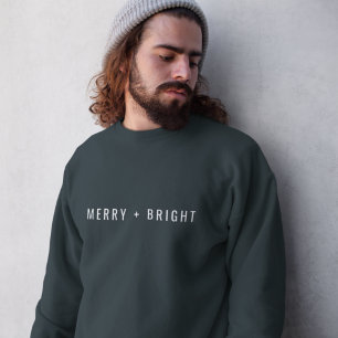 Moletom Feliz e Brilho Na moda Dark Green Christmas