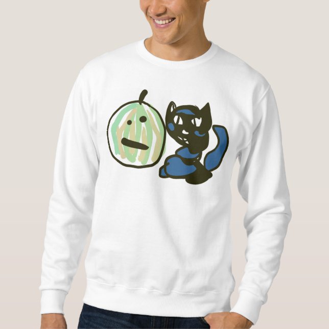 Moletom Feliz Gato Preto Jack o Lanterna Verde (Frente)