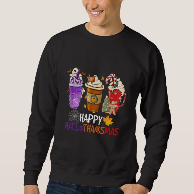 Moletom Feliz Hallothanksmas Café Obrigados de Dia das Bru (Frente)