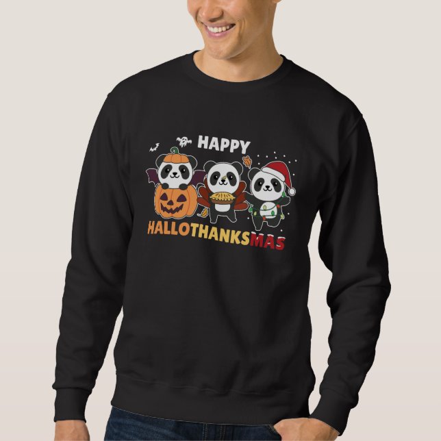 Moletom Feliz Hallothanksmas Pandas Christmas Panda (Frente)